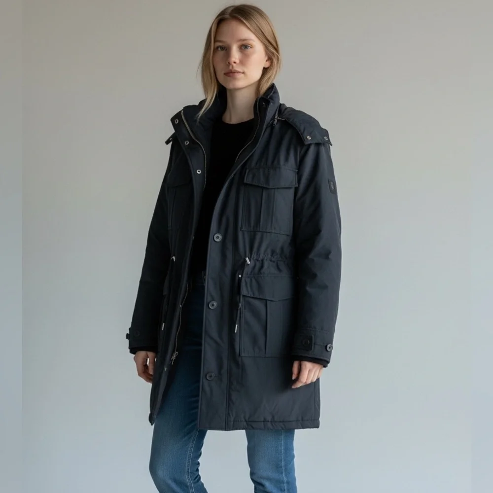 The Kooples Navy Parka Jacket | Unisex Men's Size Medium MSRP‎ 610$
